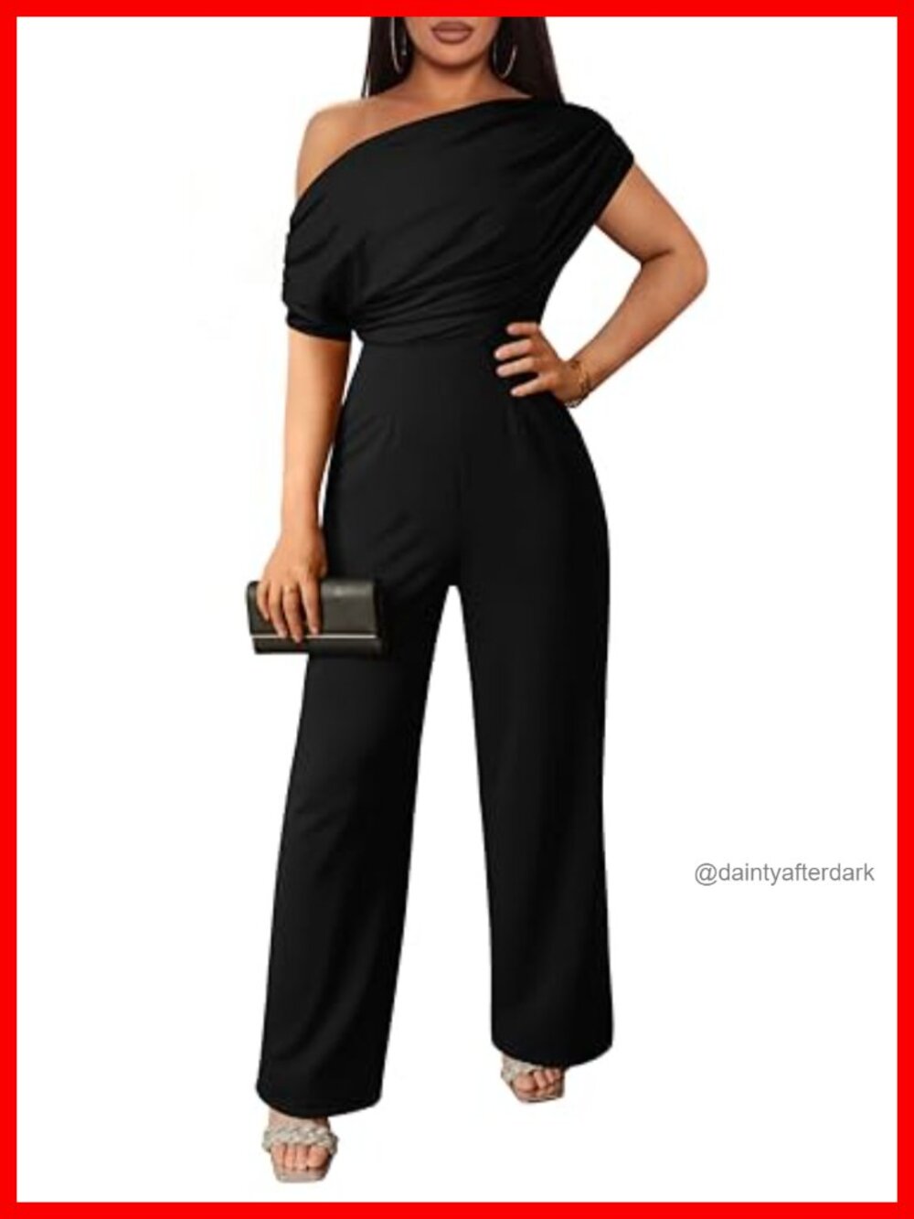 Sleeveless Off Shoulder Wide Leg Jumpsuit High Waist Zip Back